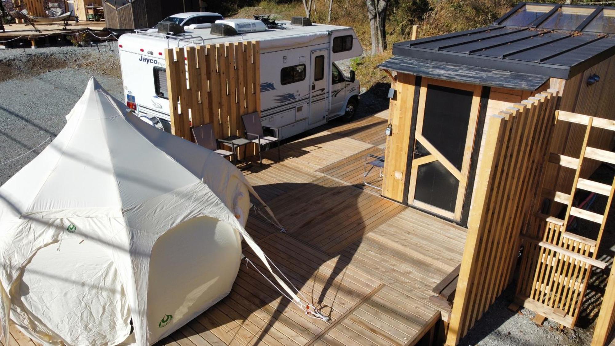 מלון פוג'יקאוואגוצ'יקו Fuji Dome Glamping מראה חיצוני תמונה